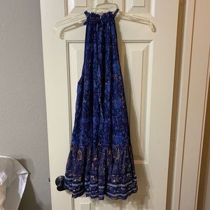 Free People Blue Patterned dress size medium